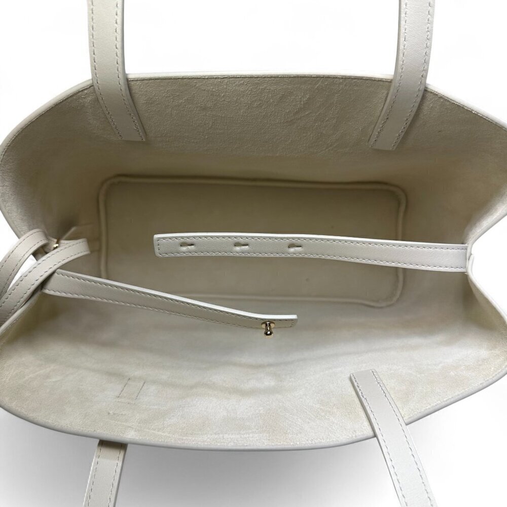 SALVATORE FERRAGAMO Charming Small Leather Tote, Mascarpone, NWT - Picture 7 of 16